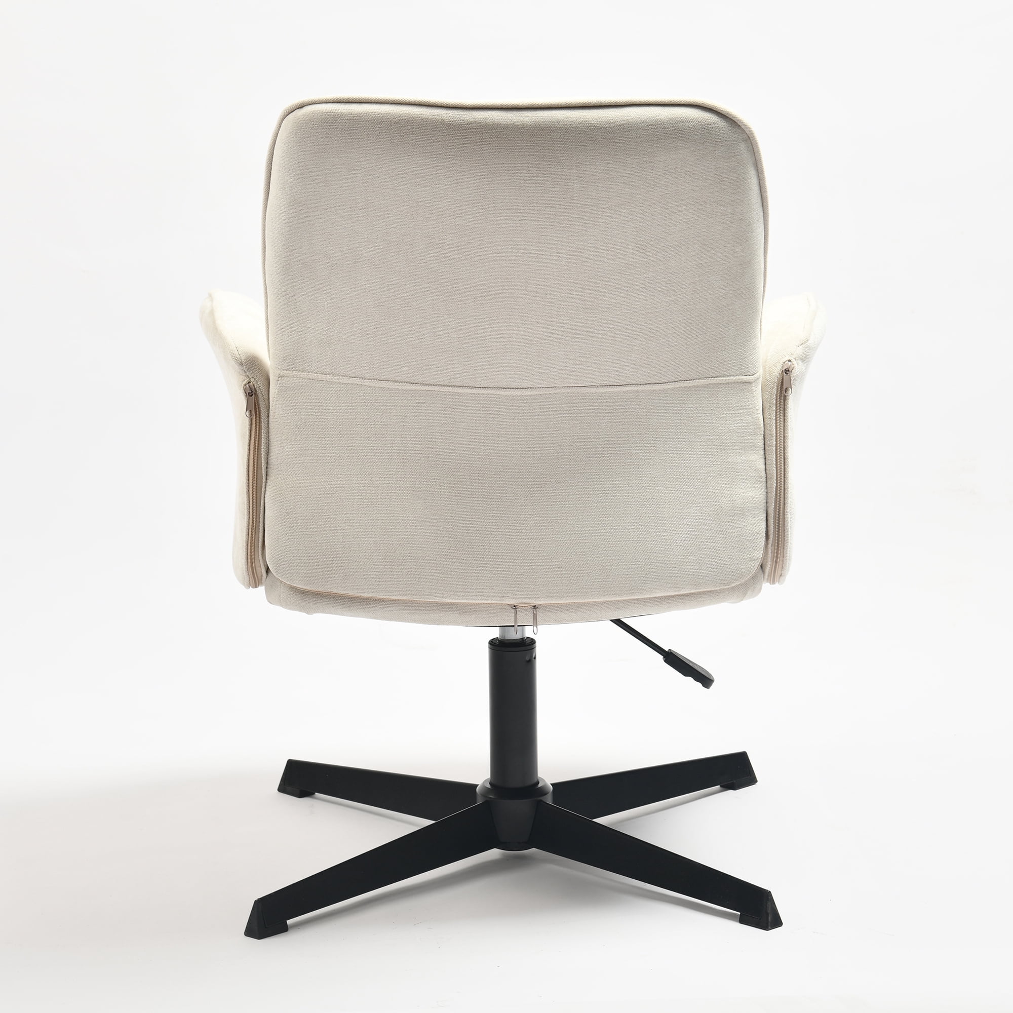 Homy Casa chaise de coiffeuse en chenille crème, pivotante à 360° et réglable avec accoudoirs rembourrés