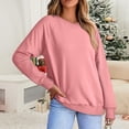 thumbnail image 2 of Chandails en Molleton Col en V pour Femmes Manches Longues Décontractées Tops Pull Oversize, 2 of 5
