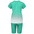 thumbnail image 4 of Innerwin Sweatsuits Solid Color Women Jogger Set Running Short Sleeve Loose Two Piece Outfit Emerald L, 4 of 5