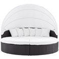 thumbnail image 4 of Modway Convene Outdoor Patio Wicker Rattan Canopy Sectional Daybed in Espresso White, 4 of 5