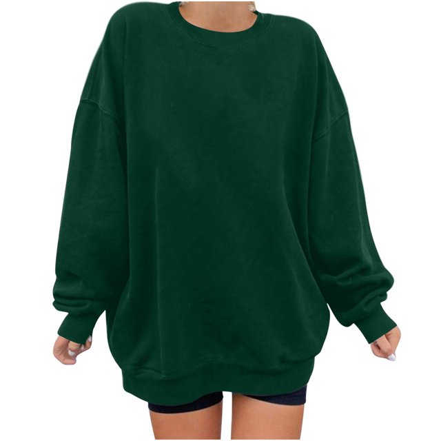 Penkiiy Chandail pour Femmes Mode Chandail Décontracté à Manches Longues à Col Rond Imprimé pour Femmes Hauts Blouse Vert Vêtements Y2K