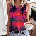thumbnail image 1 of lSLJS Women Floral Printing Tank Round-Neck Sleeveless Block Tunic Tee Tops, Womens Tank Tops, 1 of 5