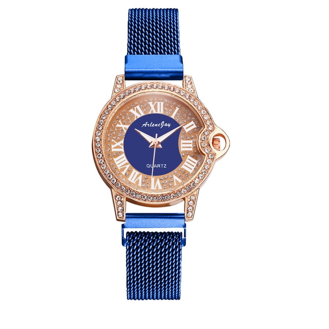 Rbaofujie Montre Intelligente pour Femmes Femmes Montre de Mode Horloge Acier Inoxydable Décontractée Habillée Poignet Cristal Montre Intelligente pour Hommes Multicolore
