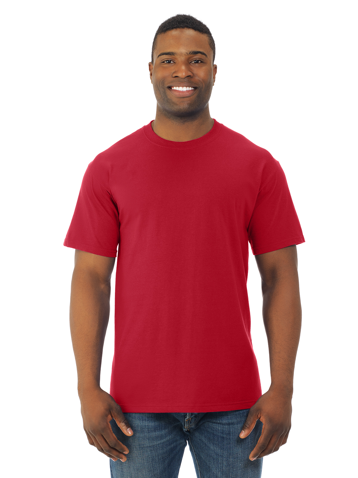Fruit Of The Loom Mens HD Cotton Short Sleeve Crew T-Shirt, S, True Red