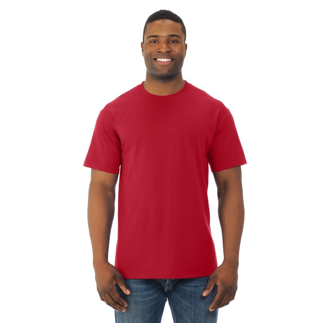 Fruit Of The Loom Mens HD Cotton Short Sleeve Crew T-Shirt, 4XL, True Red