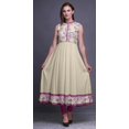 thumbnail image 2 of Bimba Kurti Longue Indienne Ivoire Aquarelle pour Femmes Tenue de Fête Imprimée Sans Manches Robe Anarkali Kurti X-Small, 2 of 6