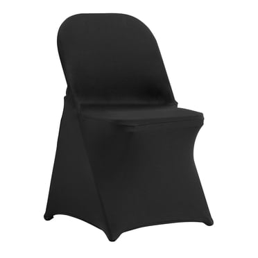 VEVOR Stretch Spandex Folding Chair Covers, Universal Fitted Chair Cover, Removable Washable Protective Slipcovers, for Wedding, Dining (50PCS Black)
