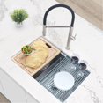 thumbnail image 1 of Azuni Undermount 28" Stainless Steel Double Bowl Workstation Kitchen Sink with 6 accs C228L, 1 of 11