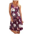 thumbnail image 1 of Nouvelle Robe d'Été pour Femmes Col Rond Imprimé Décontracté Sans Manches Robe de Plage Courte, 1 of 2