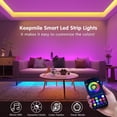 thumbnail image 4 of Bandes Lumineuses DEL 100 Pi (2 Rouleaux de 50 Pi) Contrôle Intelligent Bluetooth via Application Synchronisation Musicale Changement de Couleur Bande Lumineuse DEL RVB avec Télécommande, Lumières DEL pour Chambre Pièce Déco Maison Fête Festival, 4 of 5