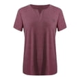 thumbnail image 4 of asjyhkr Plus Size Womens Summer Tops Short Sleeve T Shirts Loose Stretch Soft Comfy Tees Solid Basic Blouses, 4 of 4