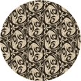 thumbnail image 1 of Ahgly Company Tapis Rond Lavable en Machine Intérieur Transitionnel Gris Minuit, 3 Pieds Rond, 1 of 7