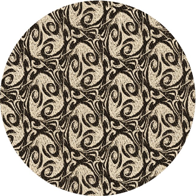 Ahgly Company Tapis Rond Lavable en Machine Intérieur Transitionnel Gris Minuit, 3 Pieds Rond