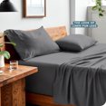thumbnail image 2 of Bare Home Washed Sheet Set - Premium 1800 Collection - Deep Pocket - 3 Piece - Twin XL, Gray, 2 of 6