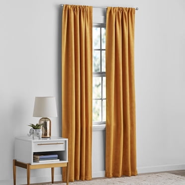 Mainstays Sheen Rod Pocket Blackout Window Curtains Panel Pair, 37" x 84"