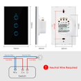thumbnail image 4 of Wi-Fi Smart Switch Light Switch Voice Control, Remote Control, Touch Control Compatible with Alexa Google Assistant Schedule, Timer, Countdown Needs Neutral Wire No Hub Required 95-250V, 4 of 8