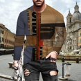 thumbnail image 2 of AMERTEER T-shirt Décontracté pour Hommes Impression Numérique 3D Col Rond Manches Longues, 2 of 6