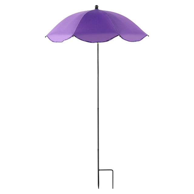 Large Garden Parasol With Plant Stake Outdoor Sunlight Shade And Rain Protection Umbrella For Potted Plants