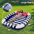 thumbnail image 2 of FANNGYX Inflatable Pool Lounger, 80" x 66" Large Floating Tanning Raft with Pillow, Water Spray Mat Included, Durable Outdoor Float for Adults, Blue LG618-208, 2 of 7