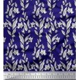 thumbnail image 1 of Soimoi Georgette Viscose Fabric Leaves & Floral Block Print Fabric by The Yard 42 Inch Wide, 1 of 3