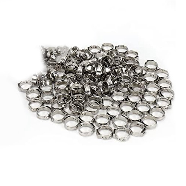 Bague de Serrage à Sertir en PEX de 1/2 Po, Bague à Écraser à Sertir à Serrer, Collier de Serrage pour Boyau d'Oreille Simple pour Raccords de PEX, 120 Pcs