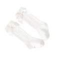 thumbnail image 2 of Little Girls Stockings  Plain Color/Patchwork Side Bow-Knot Midi Tube Socks  Breathable Elastic Knee-Length Socks, 2 of 5