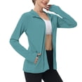 thumbnail image 1 of Long Sleeve Jackets for Women Quick Dry Athletic Stretch Blouses Rash Guard Slim Fit Shirts Tops Hiking Running Blouse Sun Protection Hoodie, 1 of 7