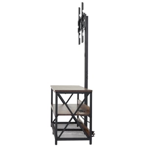 KFFKFF 48" TV Stand with Mount for up to 75 in TVs, Entertainment Center with Power Outlet, Height Adjustable TV Console with Mount with 3 Tiers Open Storage Cabinets