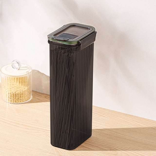 Boîte de Rangement Hermétique pour Céréales - Organisateur de Cuisine en Plastique Transparent, Boîte Alimentaire Empilable Pour, Gris, JKODE