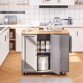 thumbnail image 1 of Walsunny Natural Kitchen Islands with Storage Cabinets, Wood Gray, 39.70 in, 1 of 10