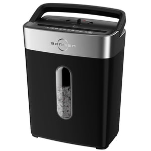 BONSEN Shredder pour le bureau de l'intérieur, 4 Les galons 8-Sheet Carte de crédit coupe croisée Shredder, Petit papier Shredter pour usage à domicile, haut niveau de sécurité P-4, ETL Attestation (S3101)
