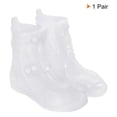 thumbnail image 4 of Unique Bargains Couvre-Chaussures Imperméables en Silicone Réutilisables et Pliables 29x22 cm, Surchaussures Imperméables, Blanc, 4 of 7