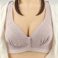 thumbnail image 4 of Timegard 4pc Bras for Women Front Closure Button High Support Ruched Breathable Comfort Everyday Bras, 4 of 5