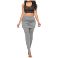 thumbnail image 1 of Jsaierl Slim Fit Skirt Running Workout Leggings Solid Color Pants with Pockets, 1 of 7