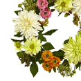 thumbnail image 2 of Nearly Natural 4583 22 in. Dahlia Mum Wreath, 2 of 4