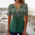 thumbnail image 2 of CEHVOM Femmes Mode Décontractée Imprimé Col Rond Ample Manches Courtes T-shirt Haut Blouse Chandail Liquidation, 2 of 5