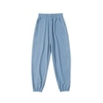 thumbnail image 1 of Yuyuzo Girls Cargo Pants Drawstring Elastic Waist Joggers Kids Wide Leg Sweatpants with Pockets, 1 of 3