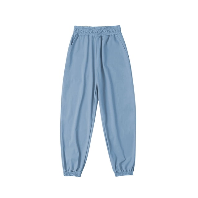 Yuyuzo Girls Cargo Pants Drawstring Elastic Waist Joggers Kids Wide Leg Sweatpants with Pockets