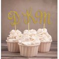 thumbnail image 1 of Darling Souvenir| Custom Initials Wedding Cupcake Toppers| Personalized Party Dessert Decorations - Pack Of 20, 1 of 3