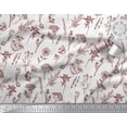 thumbnail image 2 of Soimoi Tissu en Velours Rouge Feuilles et Imprimé Floral d'Onagre 1 Yard 58 Pouces de Large, 2 of 3