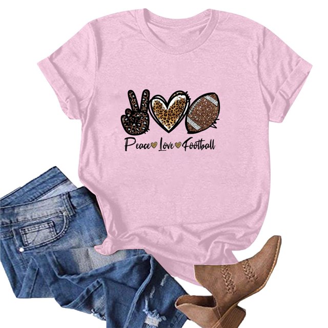 Blouses pour Femmes Mode pour Femmes Imprimé Manches Courtes Blouse Ample T-Shirt Drôle à Col Rond Hauts