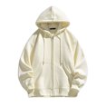 thumbnail image 1 of KIHOUT Men's Hoodies Jackets, Moisture Wicking & Breathable, Full Zip Solid Color Hooded Sweatshirt, 1 of 8