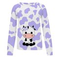 thumbnail image 4 of Pompotops Chemises pour Femmes Col Rond Imprimé Manches Longues Hauts Imprimés Blouse Régulière Liquidation, 4 of 5