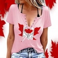 thumbnail image 1 of T-shirts Canada pour Femmes à Col Rond à Manches Courtes Feuille d'Érable du Canada T-Shirts Patriotiques T-Shirts Graphiques pour Femmes, 1 of 3