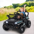 thumbnail image 2 of Gymax Kids Ride on Car Truck 12V Battery Powered Electric Vehicle w/ Foldable Mirrors Black, 2 of 10