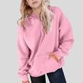 thumbnail image 2 of On Shoulder Top Children Solid Long Sleeve Hoodie Sports Casual, 2 of 7