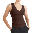 thumbnail image 1 of Women's Fashion Casual Tight V Neck Ribbed Knit Sleeveless Vest, 1 of 4