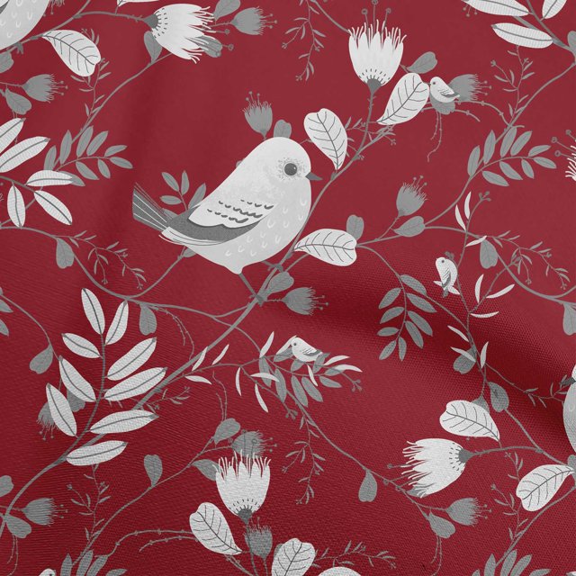 oneOone Viscose Chiffon Maroon Fabric Rooster Cock Craft Projects Decor Fabric Printed By The Yard 42 Inch Wide