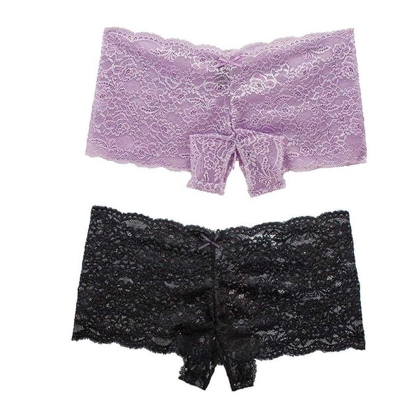 Clearance!BKQCNKM Crotchless Underwear for Women, Crotchless Panties, Lace Underwear for Women, Plus Crotch Lace Underwear Size Open Bowknot Underwear, Boxer Briefs (2PC), Multi-color XXL