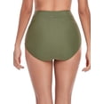 thumbnail image 2 of RELLECIGA Women's High Waisted Ruched Bikini Bottom, 2 of 6